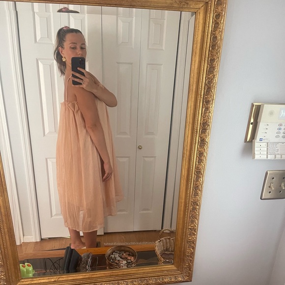 Meishangjia loose pink dress with tencel one size fits most - Picture 5 of 7